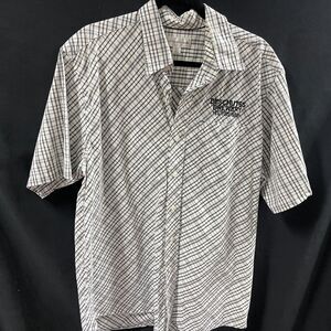 Deschutes Brewery Mens Hawaiian Camp Shirt Cutter and Buck Black White XL
